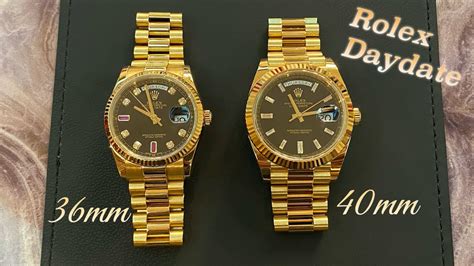 rolex president 36 vs 40|40mm bussdown Rolex preowned.